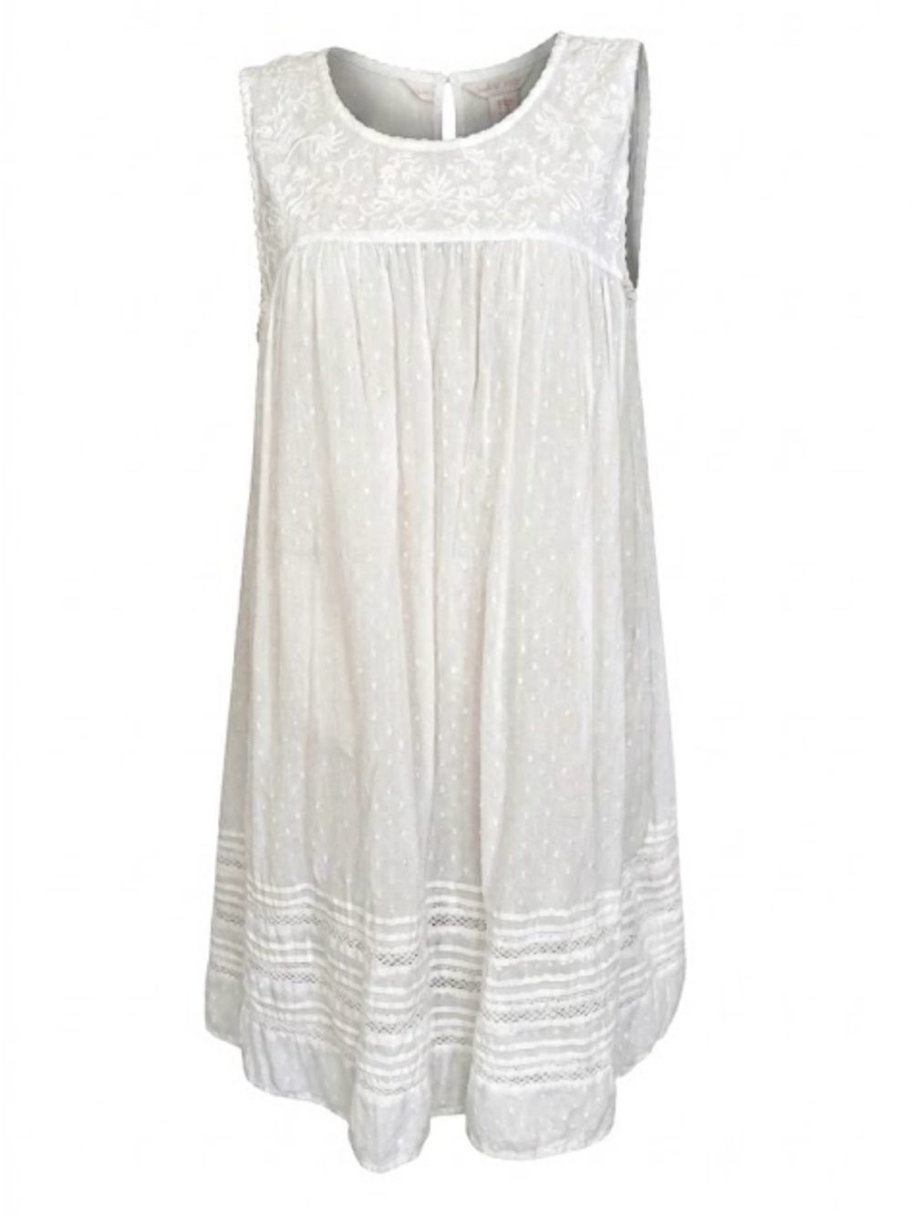 Shabby Chic Rachel Ashwell white midi nightgown cotton swiss dot embroidered